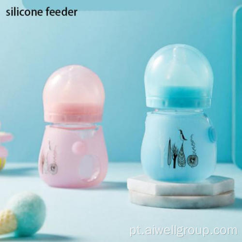 Leite bebê infantil alimentador de silicone de sucção natural